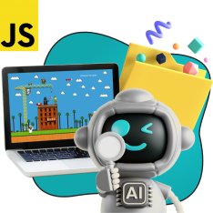 Язык программирования JavaScript + AI. Проектное обучение + геймификация + AI-помощники - КИБЕРшкола программирования для детей, компьютерные курсы для школьников, начинающих и подростков - KIBERone г. Балашиха